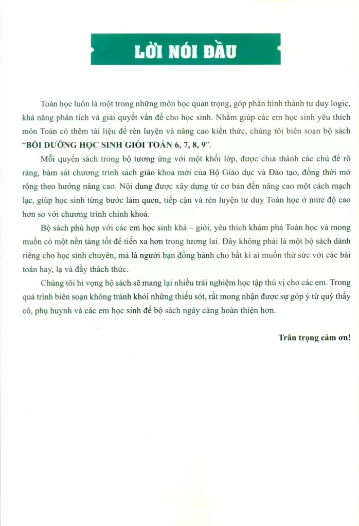 BỒI DƯỠNG HỌC SINH GIỎI TOÁN LỚP 6 (Dùng chung cho các bộ SGK hiện hành)